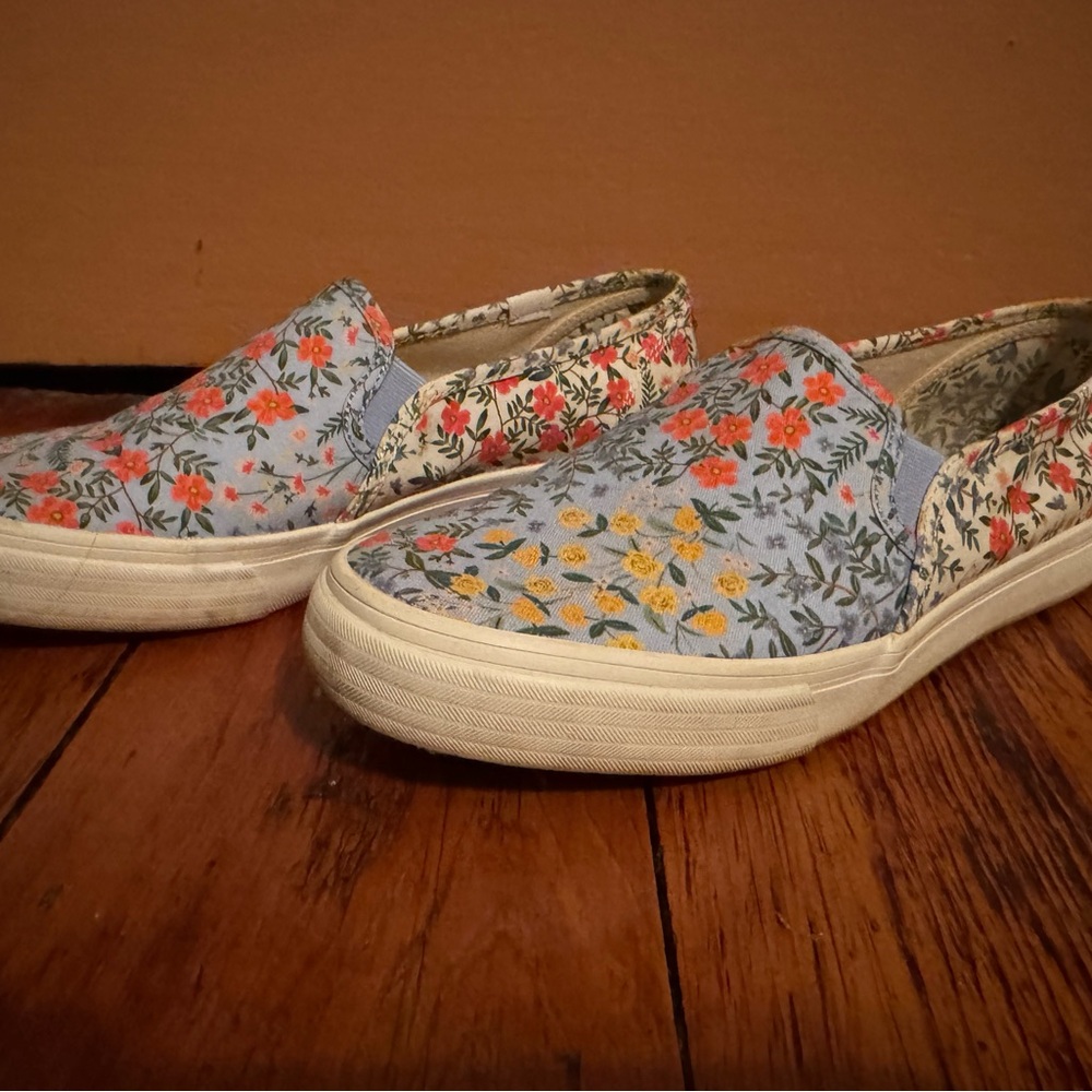 KEDS x Rifle Paper Co. Double Decker Wildwood Floral Slip On Sneakers Sz 8.5